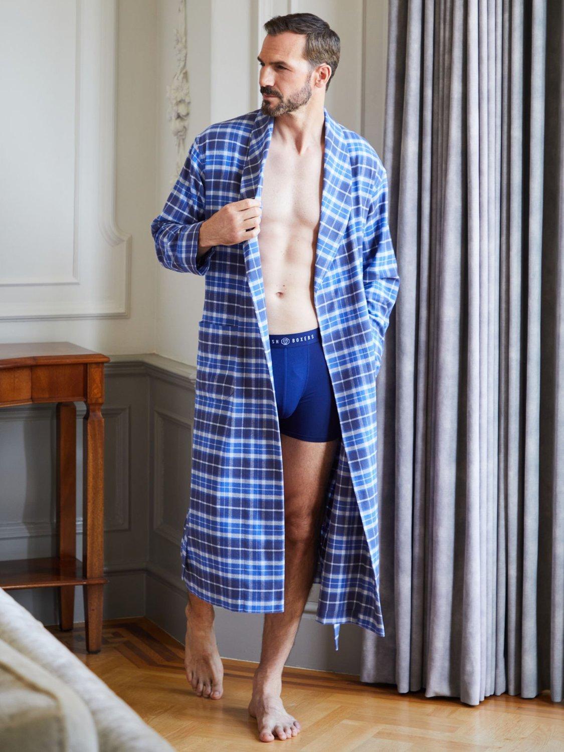 Product image 5 of 6, which shows British Boxers Tartan Brushed Cotton Dressing Gown, Celt, S
