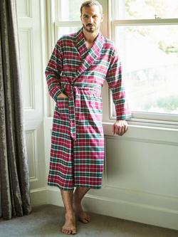 British Boxers Tartan Brushed Cotton Dressing Gown, Gaia