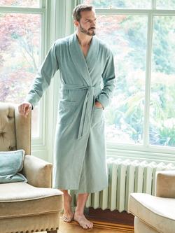 British Boxers Herringbone Brushed Cotton Dressing Gown - view 2, Moss