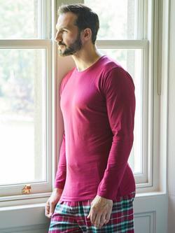British Boxers Cotton Jersey Long Sleeve T-Shirt - view 2, Beet Red
