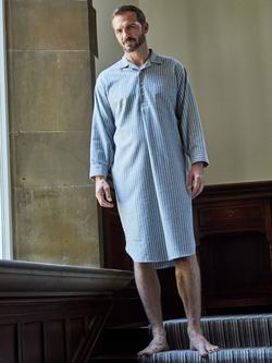 British Boxers Brushed Cotton Stripe Nightshirt, Chalk
