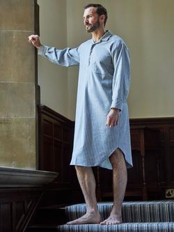 British Boxers Brushed Cotton Stripe Nightshirt - view 2, Chalk