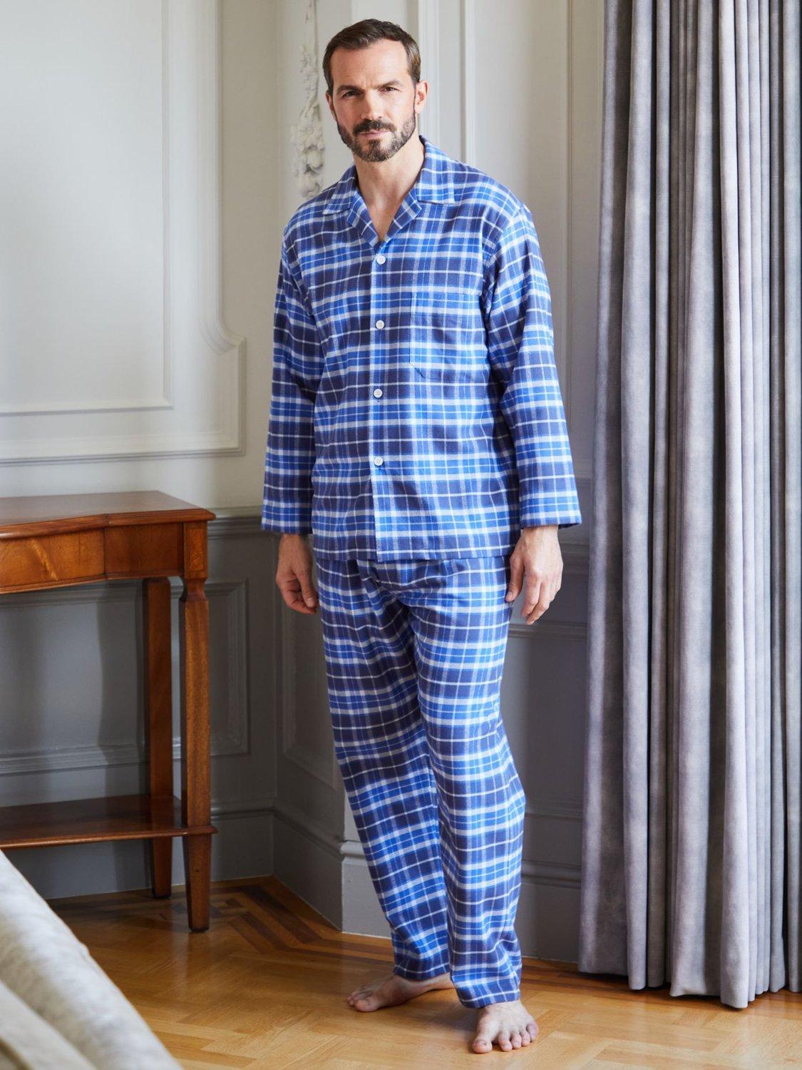 Product image 1 of 5, which shows British Boxers Tartan Brushed Cotton Pyjamas, Celt Navy, S