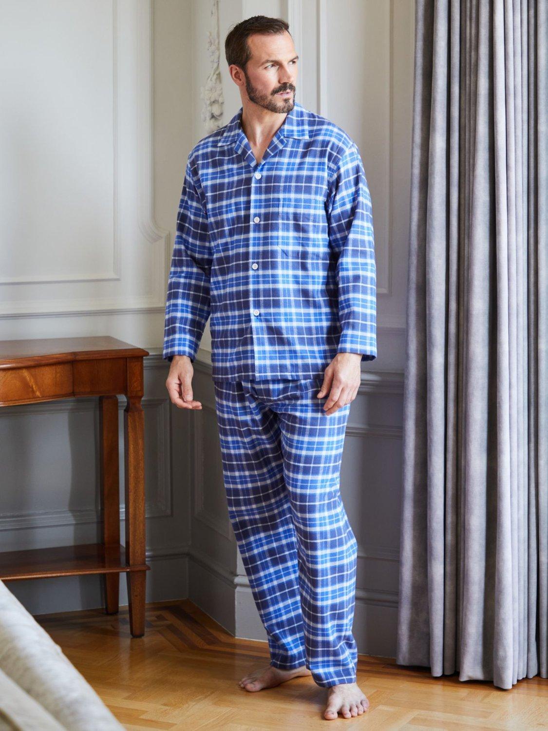 Product image 2 of 5, which shows British Boxers Tartan Brushed Cotton Pyjamas, Celt Navy, S