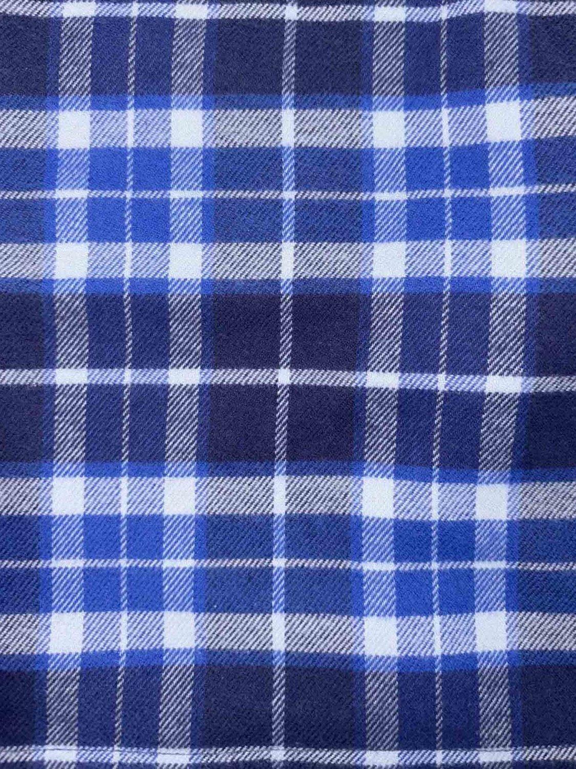 Product image 5 of 5, which shows British Boxers Tartan Brushed Cotton Pyjamas, Celt Navy, S