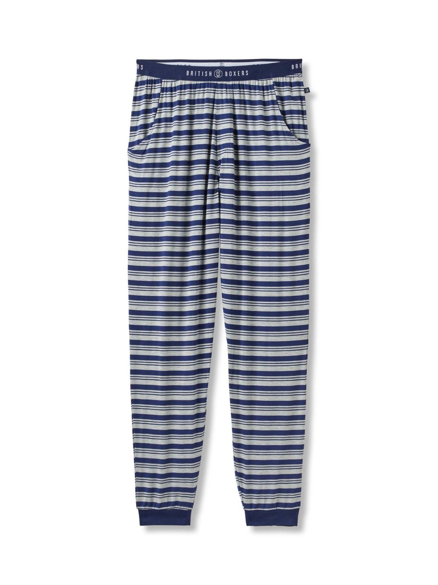 Product image 4 of 4, which shows British Boxers Bamboo Blend Pyjama Set, Navy Melange, M