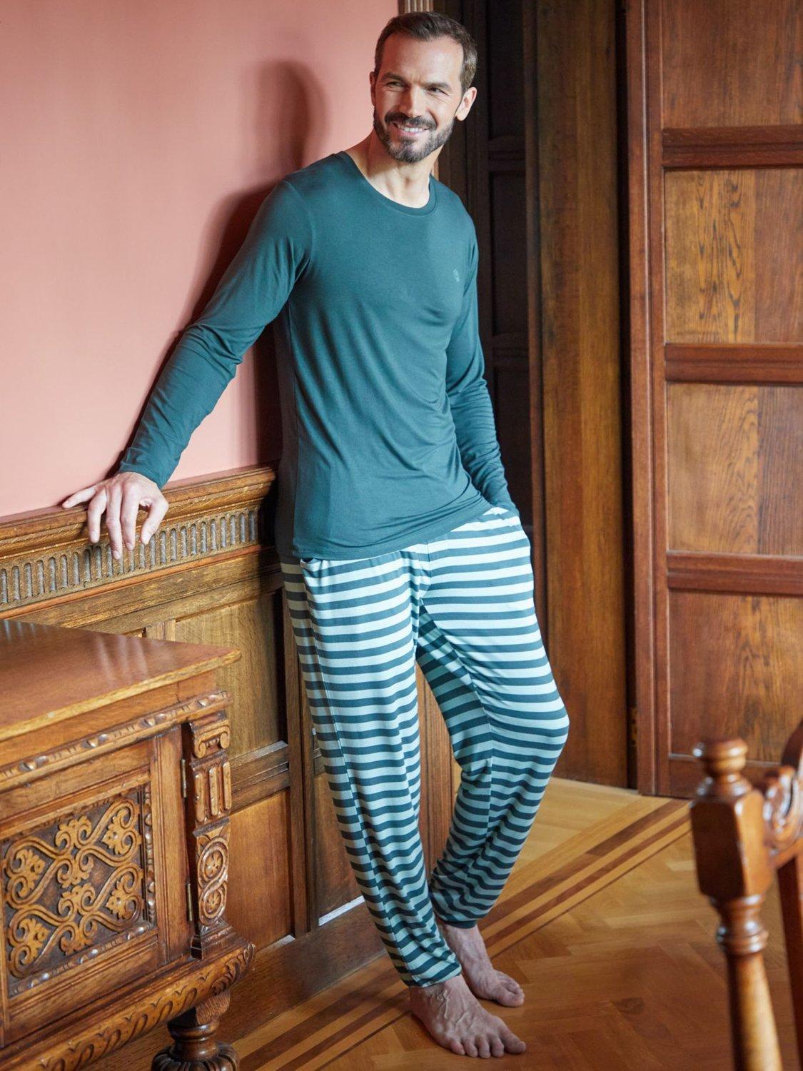 Product image 2 of 6, which shows British Boxers Bamboo Blend Pyjama Set, Pine Forest, S