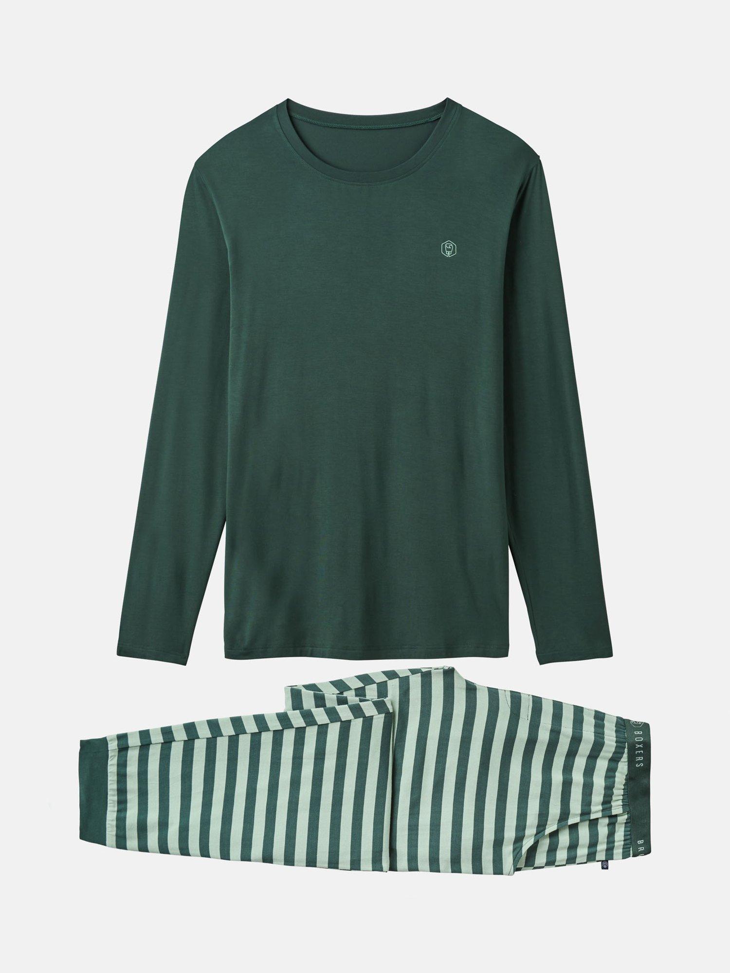 Product image 5 of 6, which shows British Boxers Bamboo Blend Pyjama Set, Pine Forest, S