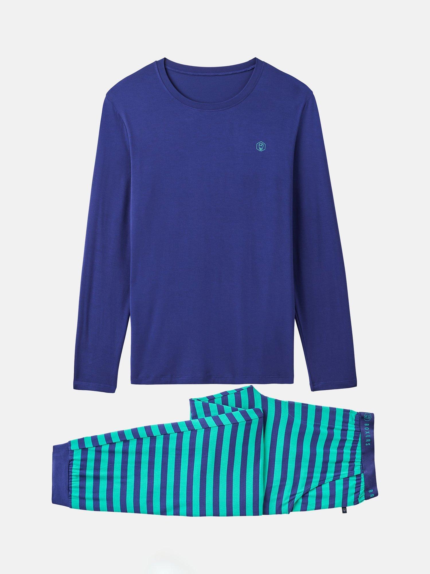 Product image 4 of 4, which shows British Boxers Bamboo Blend Pyjama Set, Vivid Green/Navy, S