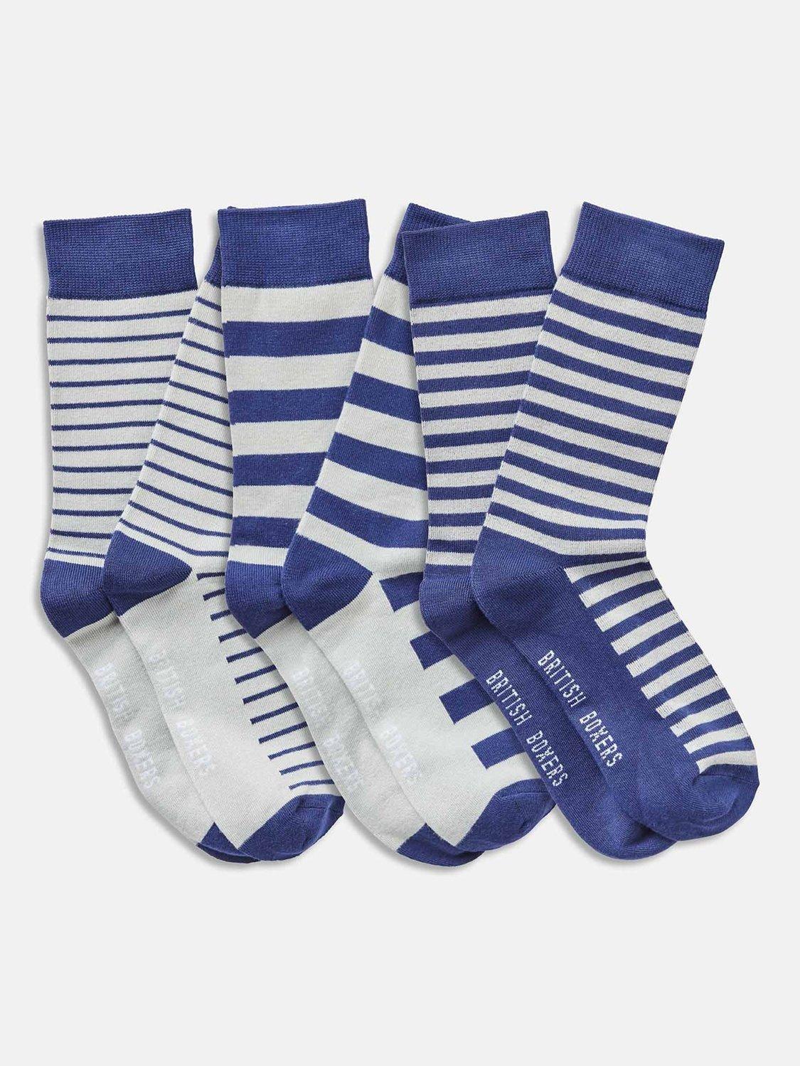 Product image 1 of 3, which shows British Boxers Bamboo Socks, Pack of 3, Skyscraper, 7-11