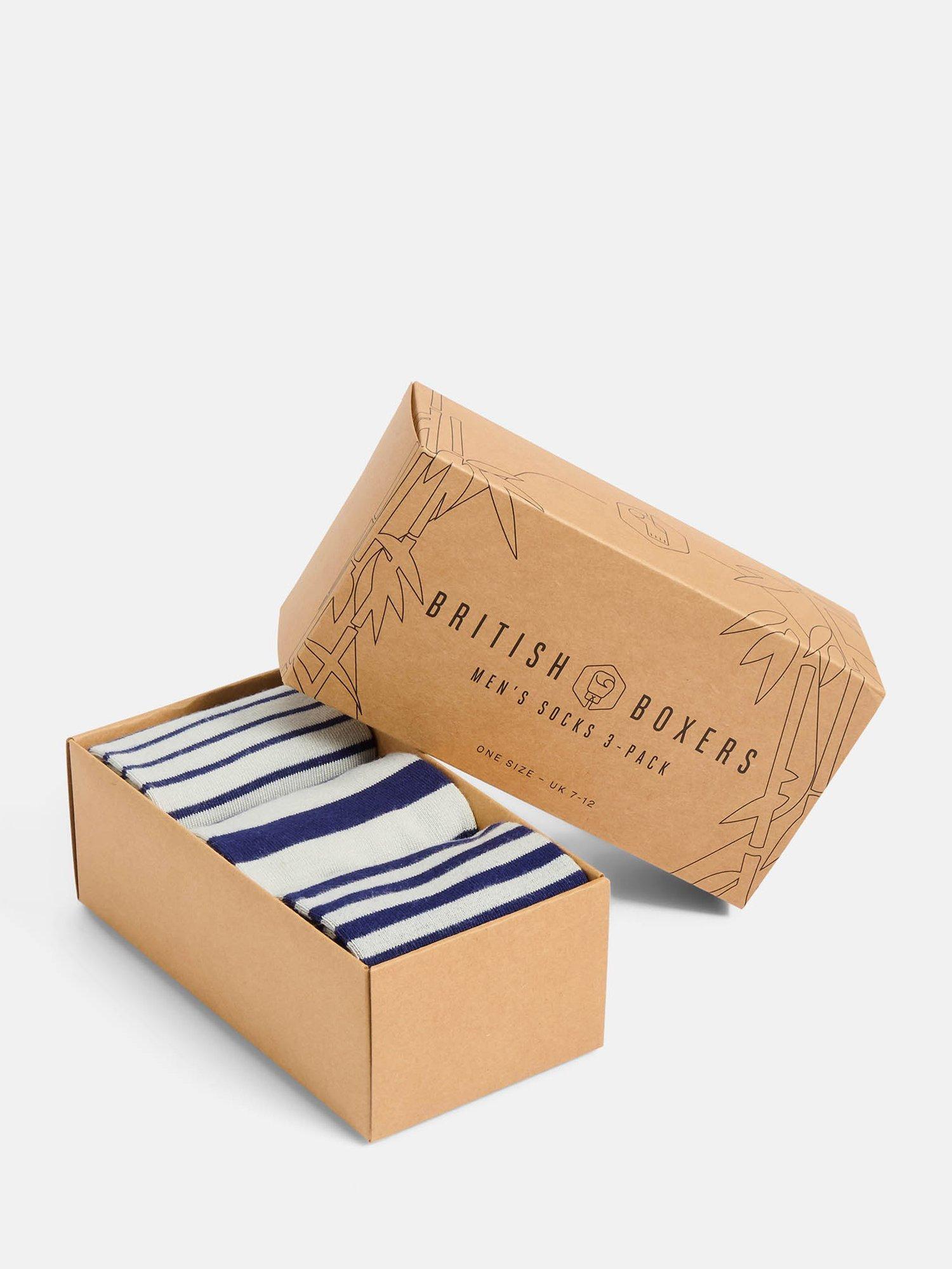 Product image 2 of 3, which shows British Boxers Bamboo Socks, Pack of 3, Skyscraper, 7-11