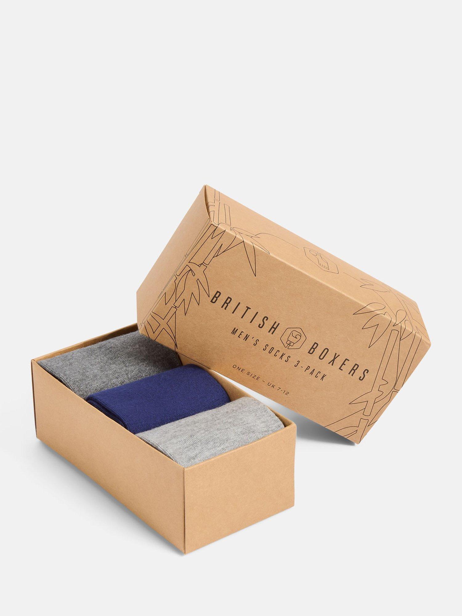 Product image 2 of 3, which shows British Boxers Bamboo Socks, Pack of 3, Grey Melange, 7-11