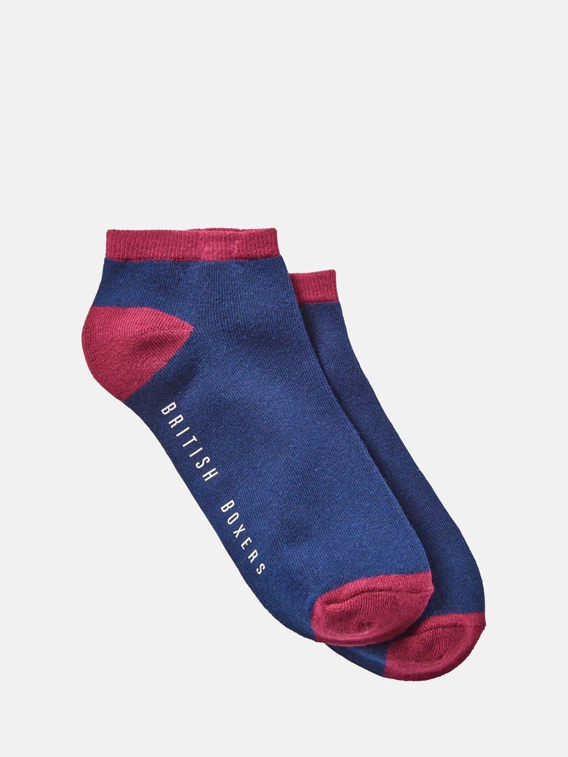 Product image 3 of 5, which shows British Boxers Trainer Socks Gift Box, Pack of 3, Multi, One Size