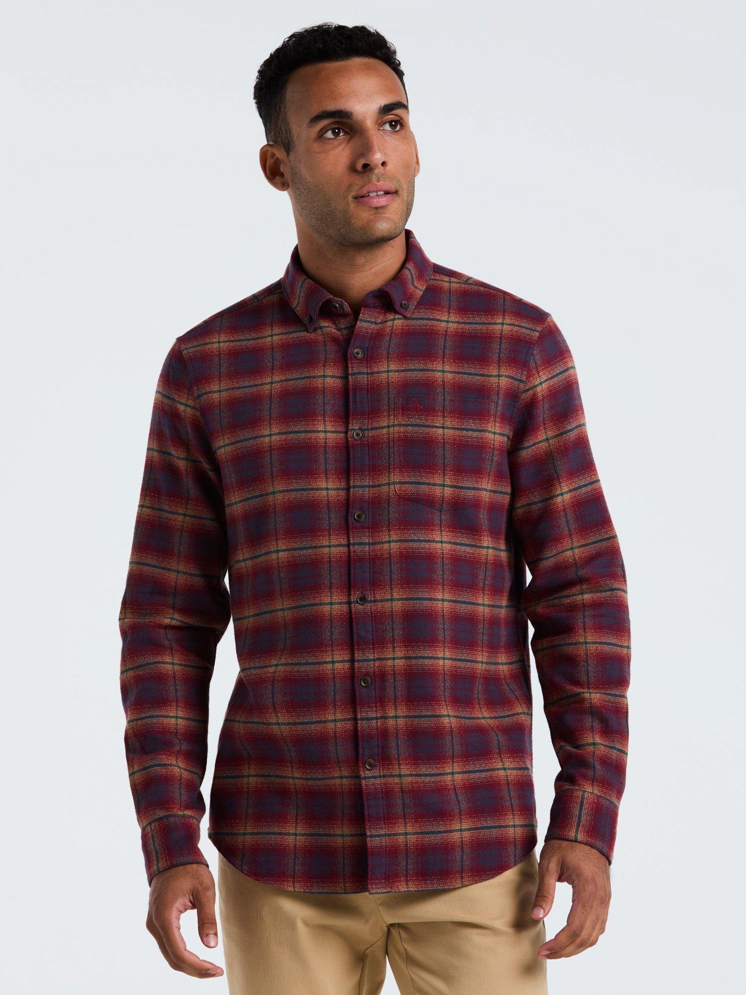 Product image 1 of 5, which shows Original Penguin Cotton Flannel Shirt, Cabernet, L
