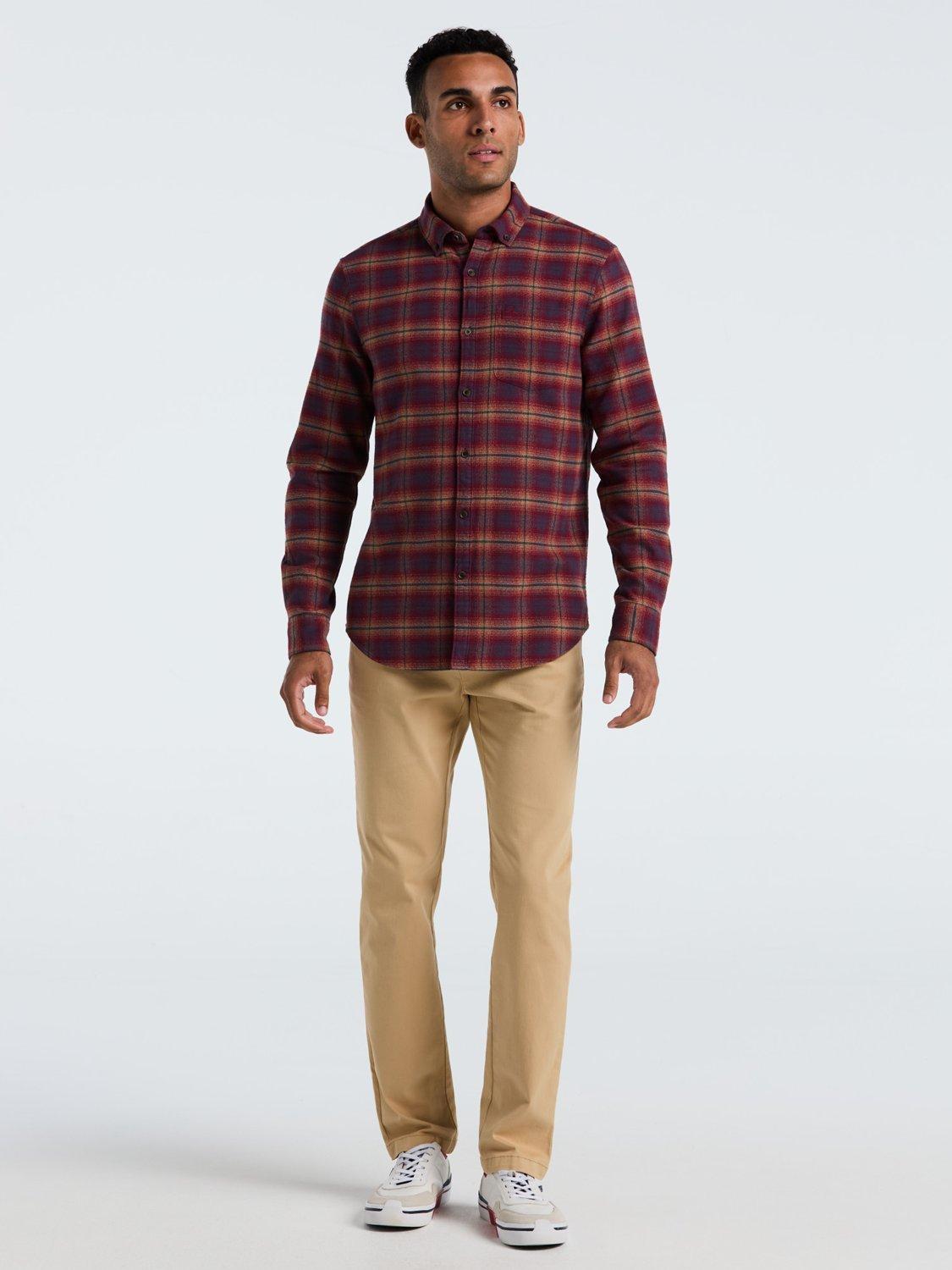 Product image 3 of 5, which shows Original Penguin Cotton Flannel Shirt, Cabernet, L