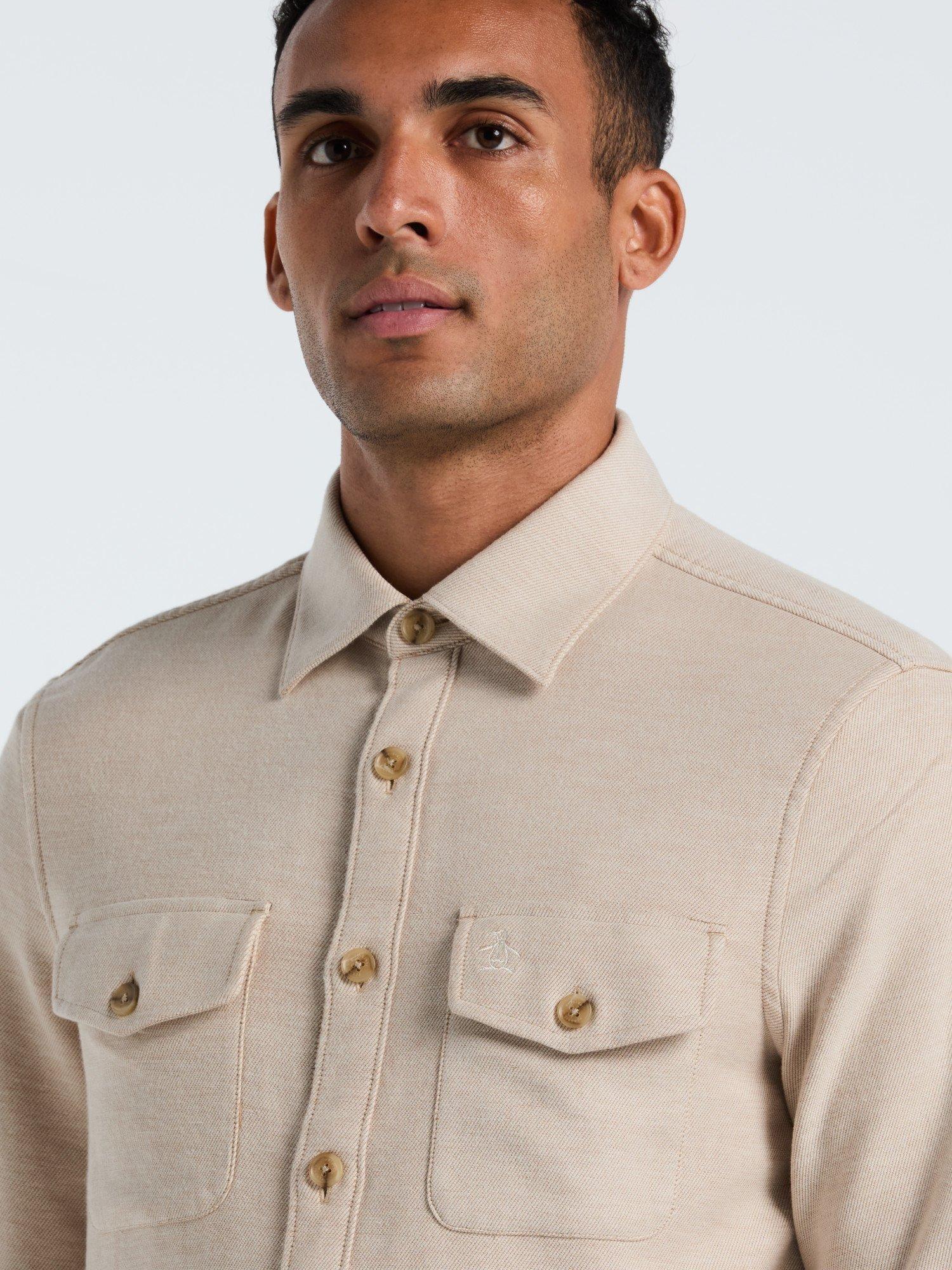 Product image 2 of 5, which shows Original Penguin Cotton Blend Overshirt, Birch, L