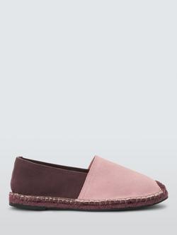 John Lewis Lilah Babouche Espadrille Loafers, Burgundy/Pink, Burgundy/Pink