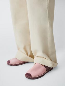 John Lewis Lilah Babouche Espadrille Loafers, Burgundy/Pink - view 2, Burgundy/Pink