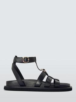 John Lewis Layla Leather Gladiator Sandals, Black, Black