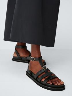 John Lewis Layla Leather Gladiator Sandals, Black - view 2, Black