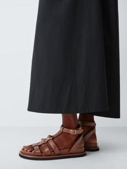 John Lewis Layla Leather Gladiator Sandals, Tobacco Brown - view 2, Tobacco Brown