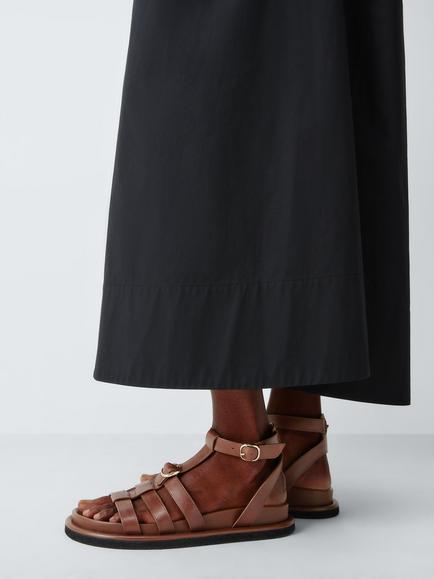 John Lewis Layla Leather Gladiator Sandals, Tobacco Brown - view 2, Tobacco Brown