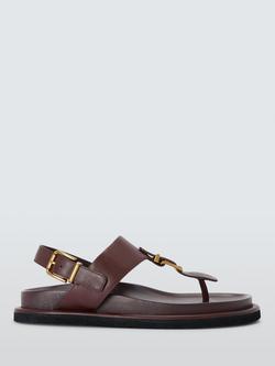John Lewis Lover Leather Thong Sandals, Burgundy, Burgundy