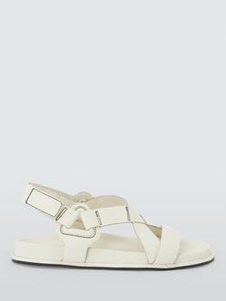 John Lewis Luna Leather Miami Stitch Footbed Sandals, Off White, Off White
