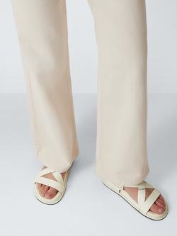 John Lewis Luna Leather Miami Stitch Footbed Sandals, Off White - view 2, Off White