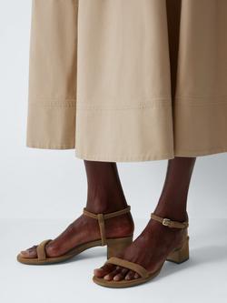 John Lewis Midnight Suede Block Heel Dressy Sandals, Brown - view 2, Brown