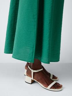 John Lewis Midnight Leather Block Heel Dressy Sandals, Off White - view 2, Off White