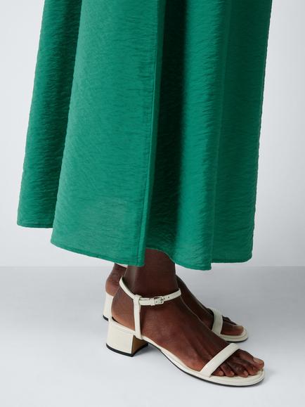 John Lewis Midnight Leather Block Heel Dressy Sandals, Off White - view 2, Off White