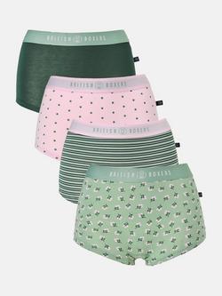 British Boxers Bamboo Hipster Boxer Briefs, Pack of 4, Juniper
