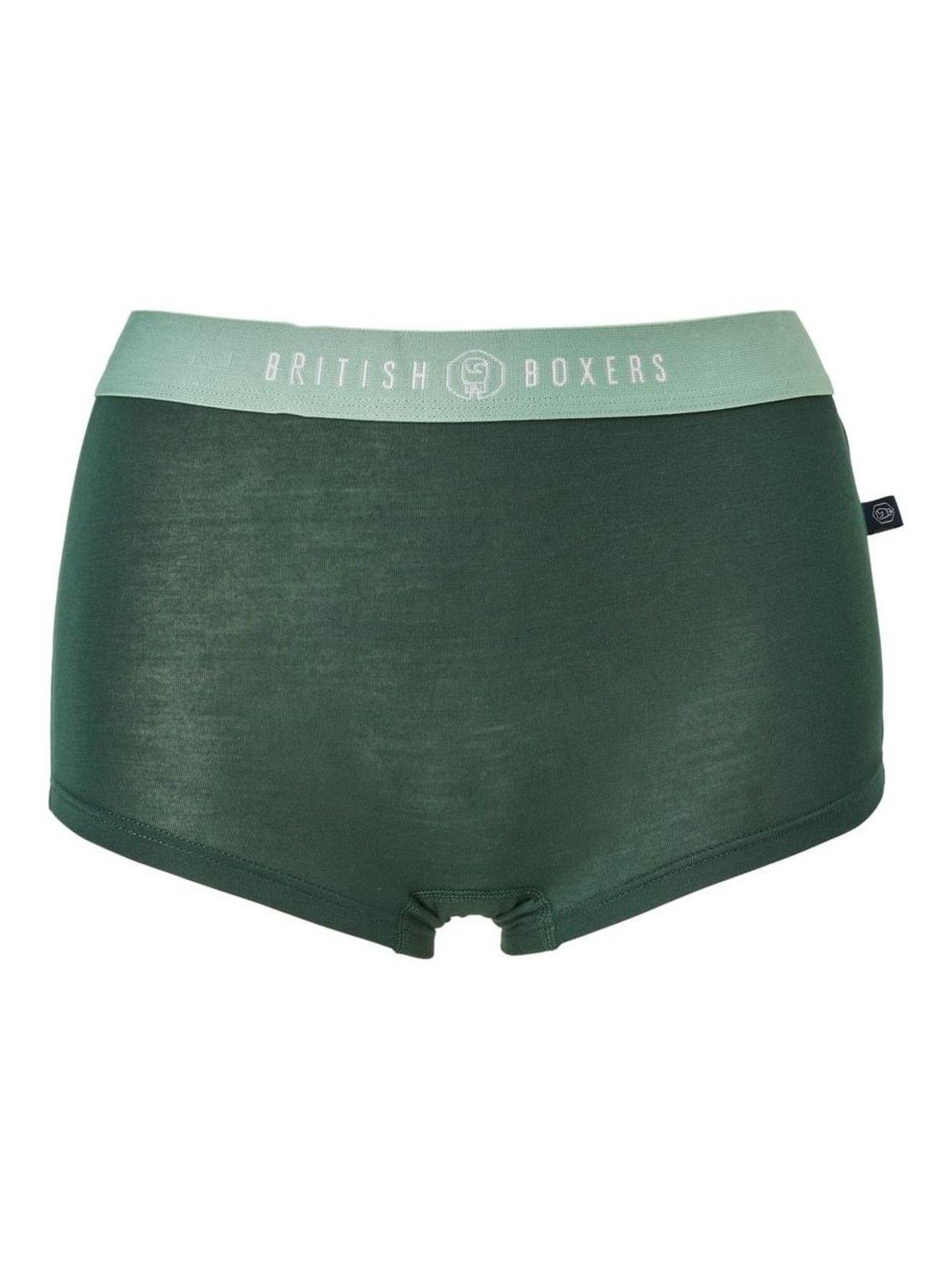 Product image 2 of 4, which shows British Boxers Bamboo Hipster Boxer Briefs, Pack of 4, Juniper, L