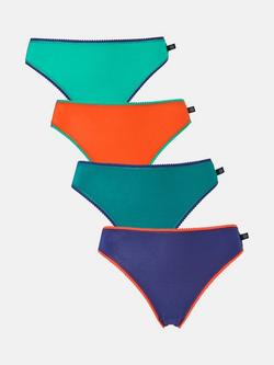 British Boxers Bamboo High Leg Knickers, Pack of 4, Warm Spice