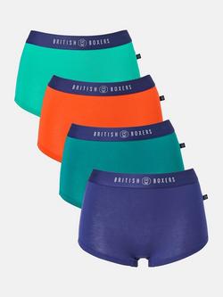 British Boxers Bamboo Hipster Boxer Briefs, Pack of 4, Warm Spice