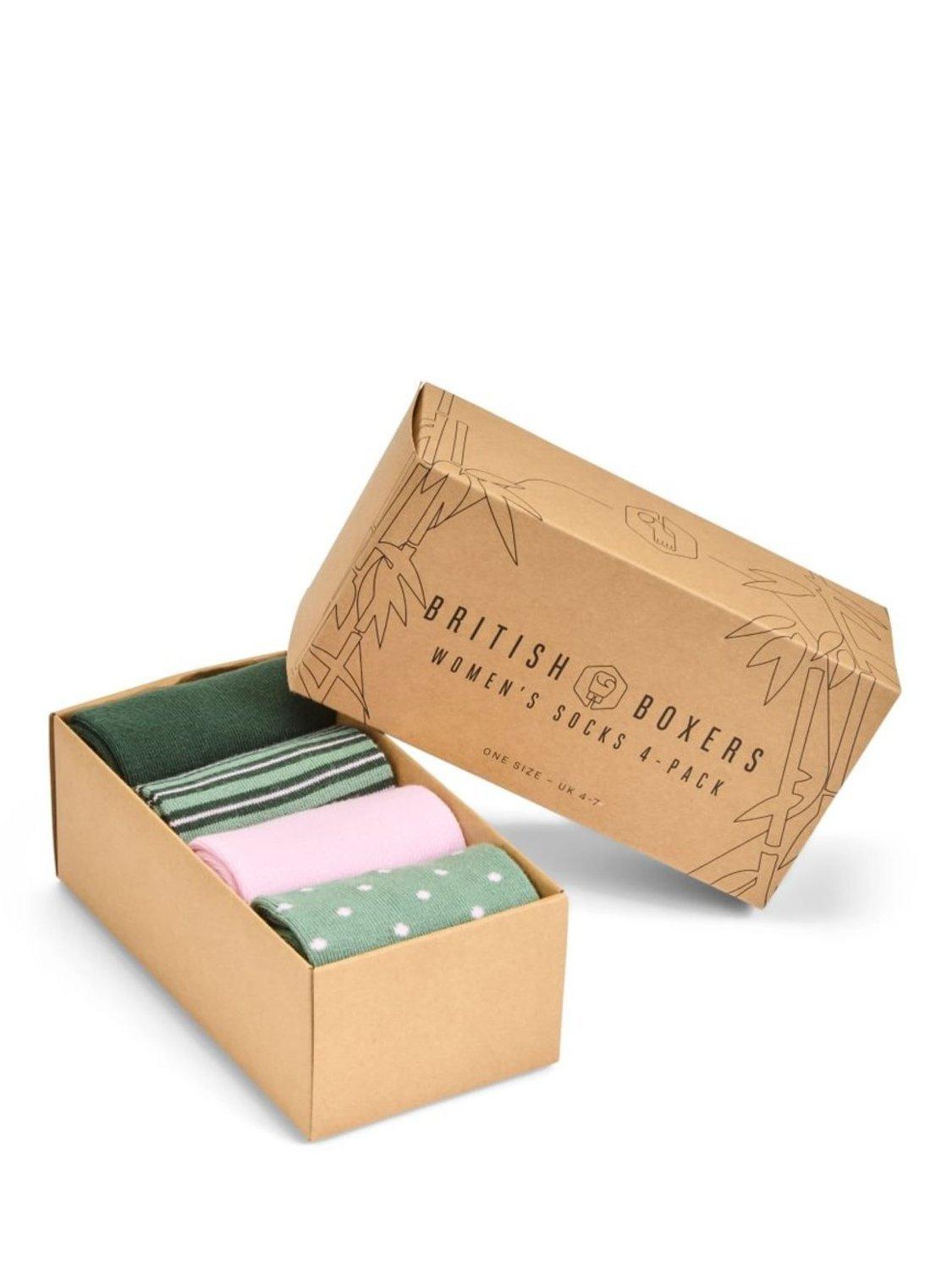 Product image 1 of 5, which shows British Boxers Stripe Ankle Socks, Pack of 4, Juniper, One Size