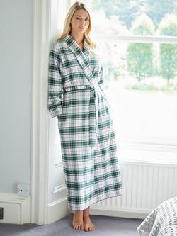 British Boxers Tartan Brushed Cotton Dressing Gown, Burnet Rose