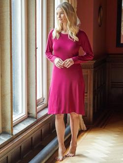 British Boxers Bamboo Rich Long Sleeve Nightdress - view 2, Merry Cherry