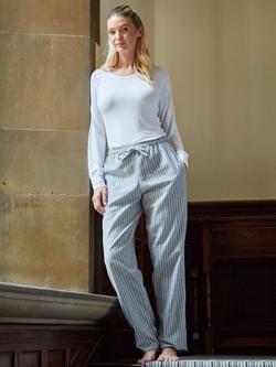 British Boxers Westwood Stripe Brushed Cotton Pyjama Trousers, Chalk