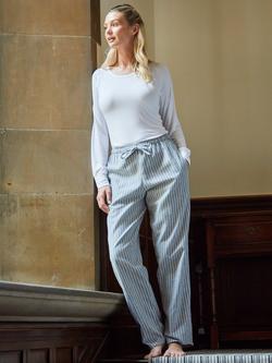 British Boxers Westwood Stripe Brushed Cotton Pyjama Trousers - view 2, Chalk