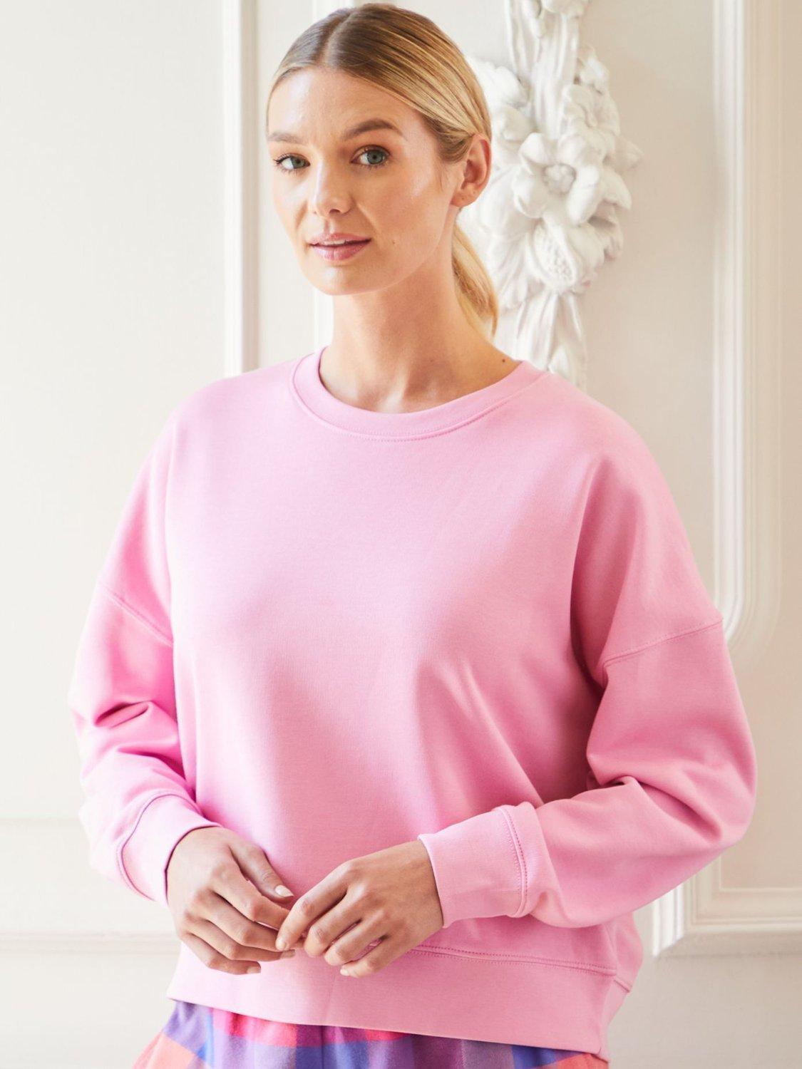 Product image 2 of 3, which shows British Boxers Crew Neck Lounge Sweatshirt, Bubblegum, XS