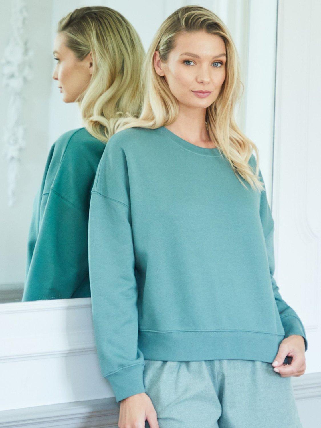 Product image 4 of 4, which shows British Boxers Crew Neck Lounge Sweatshirt, Thyme, XS