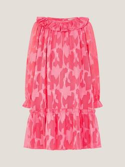 Monsoon Kids' Floral Burnout Dress, Pink - view 2, Pink