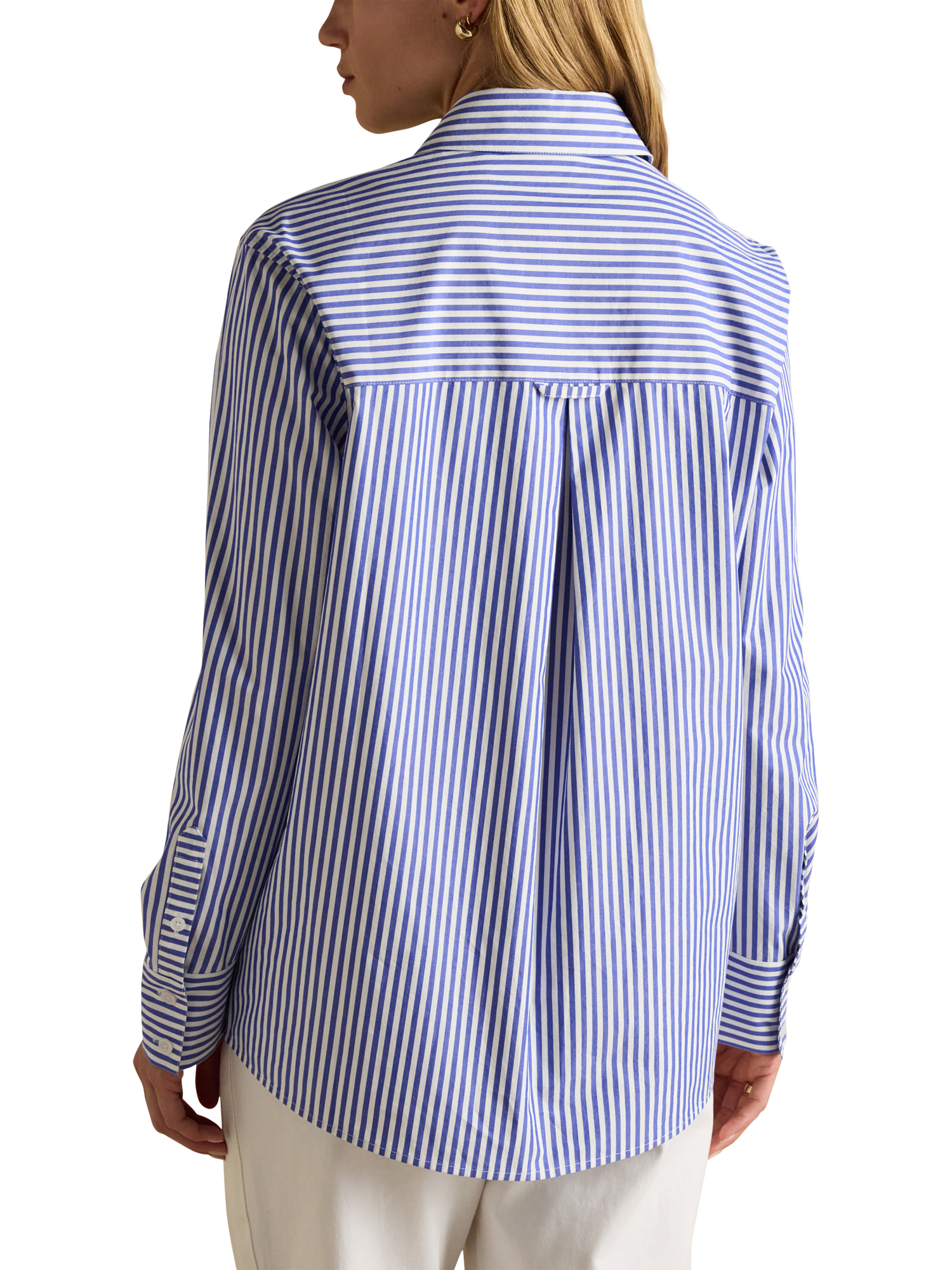 Product image 3 of 7, which shows Joules Amilla Embellished Stripe Shirt, Blue/Multi, 6