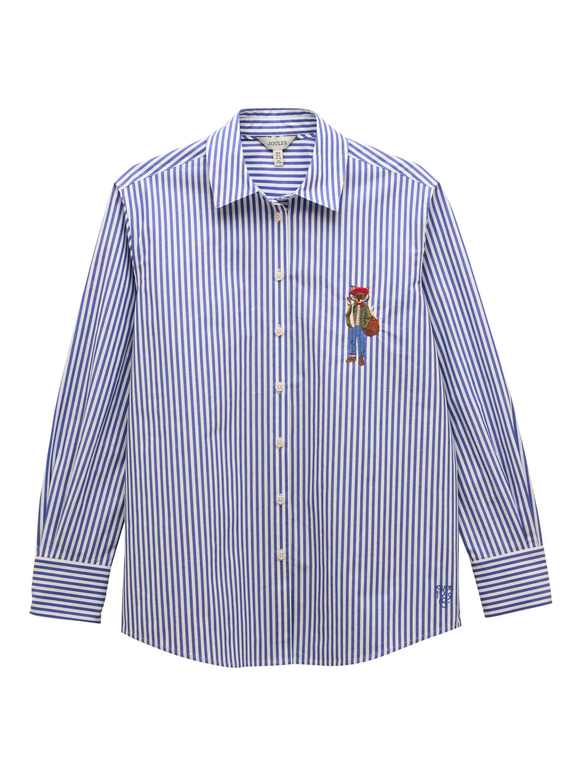 Product image 7 of 7, which shows Joules Amilla Embellished Stripe Shirt, Blue/Multi, 6