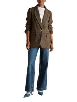 Joules High Rise Wide Leg Jeans, Indigo Wash, Indigo Wash