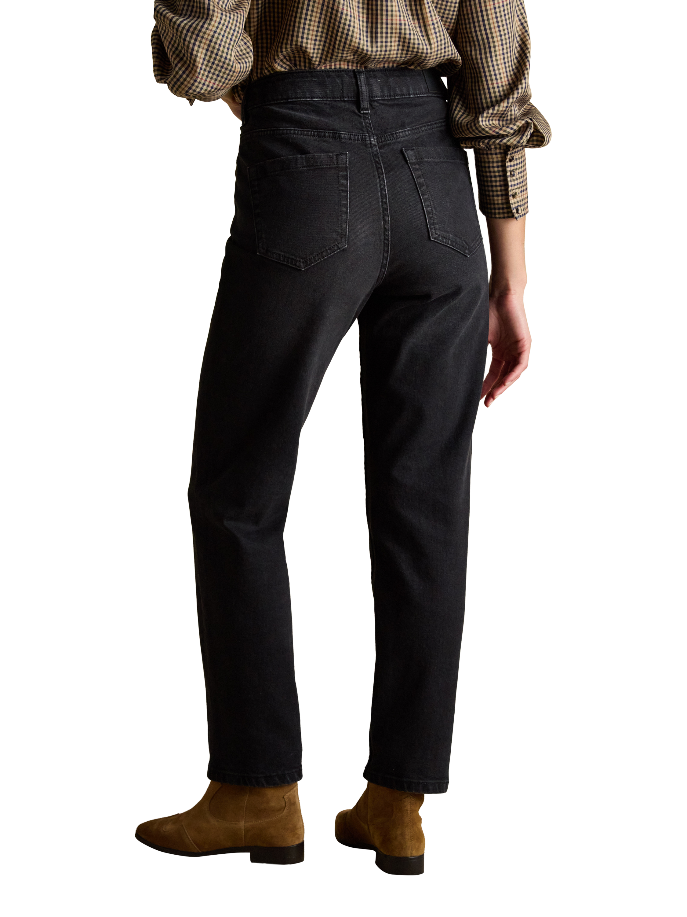 Product image 2 of 8, which shows Joules Straight Cut Slim Jeans, Black, 6