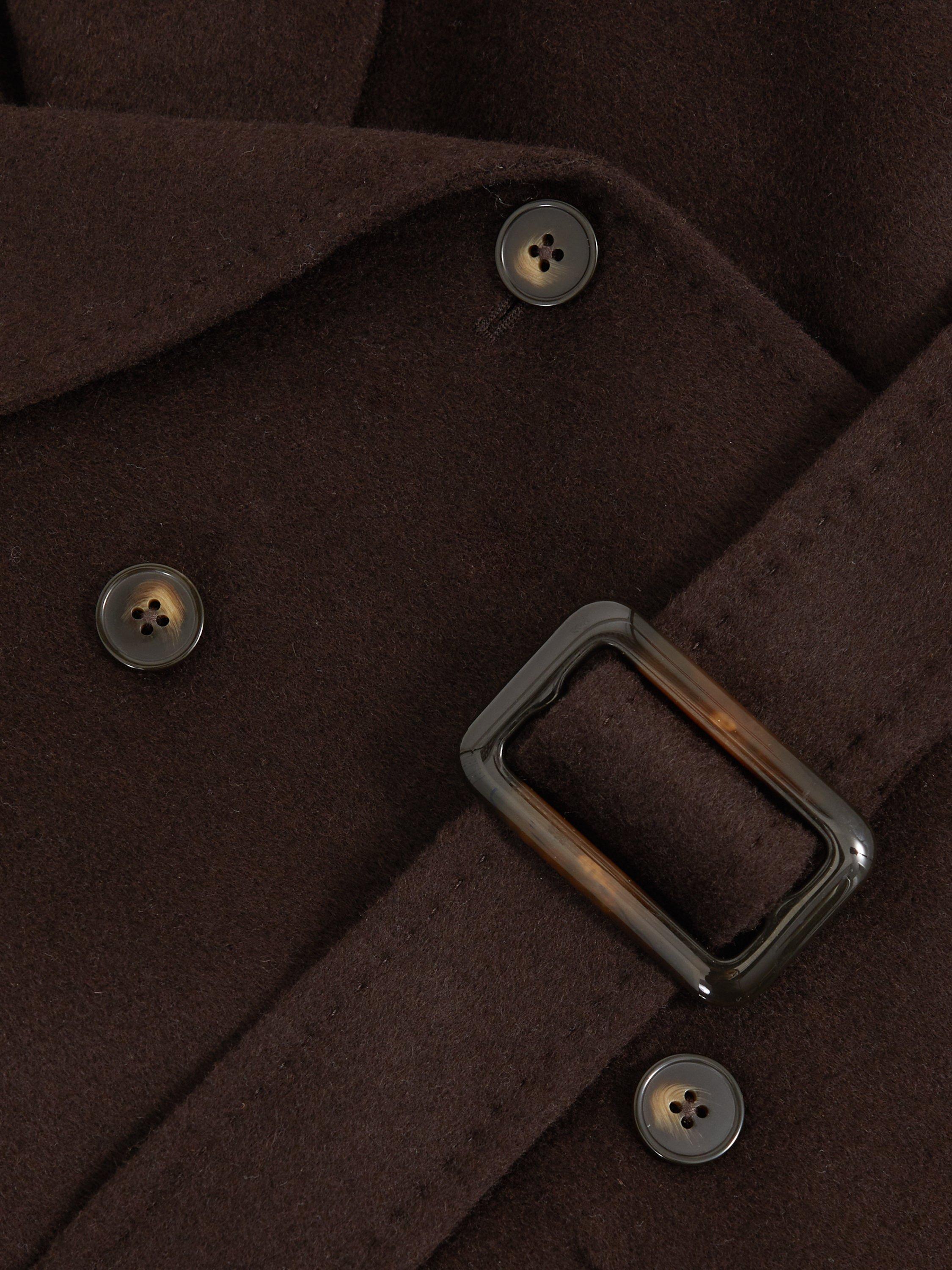 Product image 4 of 4, which shows Reiss Kids' Rene Wool Blend Belted Coat, Chocolate Brown, 3-4 years