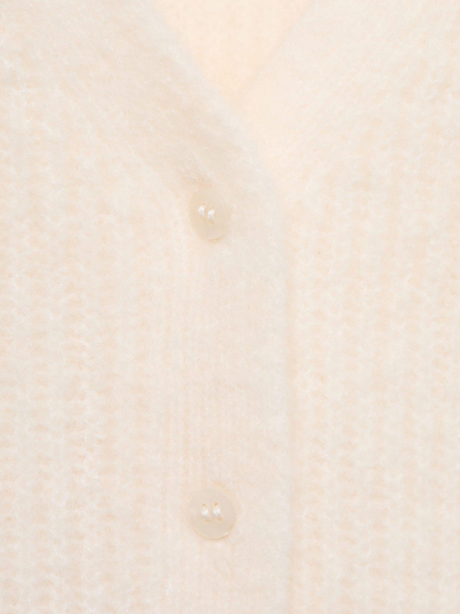 Product image 6 of 6, which shows Mango Kids' Freya Plain Cardigan, Natural White, 12-18 months